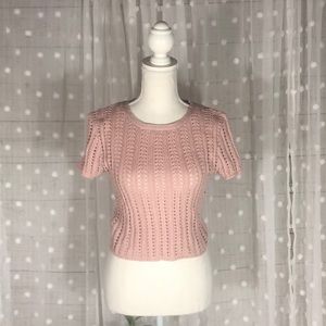 Ten Sixty Sherman Pink Crochet Top